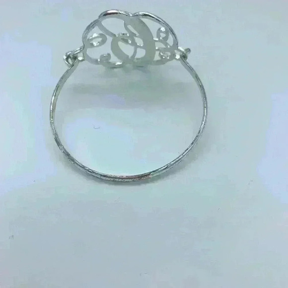Monogrammed Bracelet C letter. Bangle. Silver look. - Picture 4 of 6